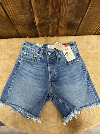 Women's Levi's 501 Mid Thigh Shorts-Women's Denim-Levi's-Lucky J Boots & More, Women's, Men's, & Kids Western Store Located in Carthage, MO
