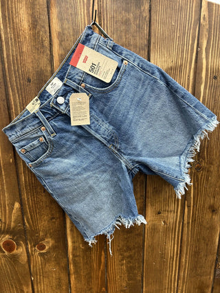 Women's Levi's 501 Mid Thigh Shorts-Women's Denim-Levi's-Lucky J Boots & More, Women's, Men's, & Kids Western Store Located in Carthage, MO