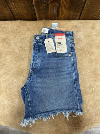 Women's Levi's 501 Mid Thigh Shorts-Women's Denim-Levi's-Lucky J Boots & More, Women's, Men's, & Kids Western Store Located in Carthage, MO