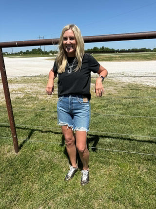 Women's Levi's 501 Mid Thigh Shorts-Women's Denim-Levi's-Lucky J Boots & More, Women's, Men's, & Kids Western Store Located in Carthage, MO