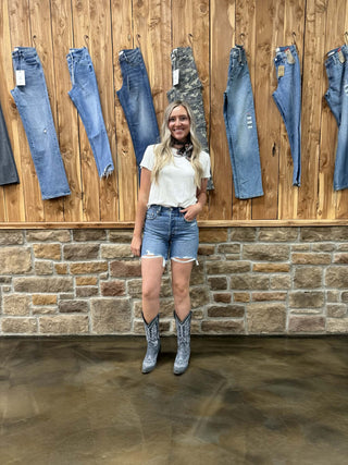 Women's Levi's 501 Mid Thigh Shorts-Women's Denim-Levi's-Lucky J Boots & More, Women's, Men's, & Kids Western Store Located in Carthage, MO
