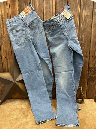 Women's Levi's Ribcage Full Length in Medium Wash Jean-Women's Denim-Levi's-Lucky J Boots & More, Women's, Men's, & Kids Western Store Located in Carthage, MO