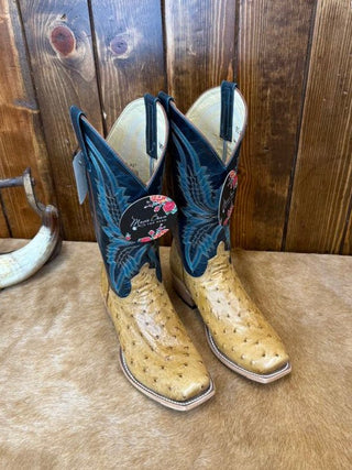 Women's Macie Bean Antique Saddle Full Quill Ostrich Boot-Women's Boots-Macie Bean-Lucky J Boots & More, Women's, Men's, & Kids Western Store Located in Carthage, MO