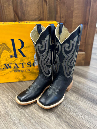 Women's R. Watson Ebony Calf Boot-Women's Boots-R. Watson-Lucky J Boots & More, Women's, Men's, & Kids Western Store Located in Carthage, MO