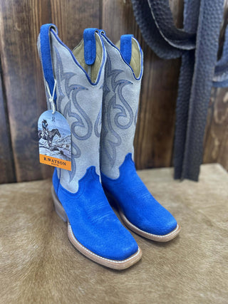 Women's R. Watson Neon Blue Boar Boot-Women's Boots-R. Watson-Lucky J Boots & More, Women's, Men's, & Kids Western Store Located in Carthage, MO
