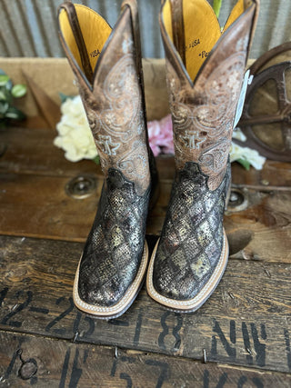 Women's Tin Haul Paisely Square Toe Boot-Women's Boots-Tin Haul-Lucky J Boots & More, Women's, Men's, & Kids Western Store Located in Carthage, MO