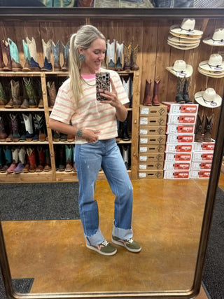 Women's Vervet Eva High Rise Cuffed Slim Wide Leg Jean - Lucky J Boots & More