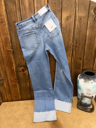 Women's Vervet Eva High Rise Cuffed Slim Wide Leg Jean - Lucky J Boots & More