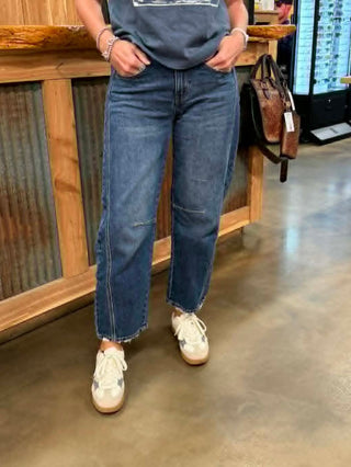 Women's Vervet Stella High Rise Barrel Jean-Women's Denim-Flying Monkey-Lucky J Boots & More, Women's, Men's, & Kids Western Store Located in Carthage, MO
