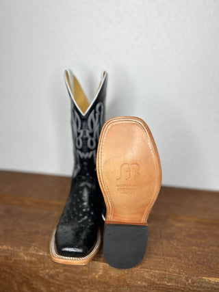 Youth Anderson Bean Black Impostrich Boot-Kids Boots-Anderson Bean-Lucky J Boots & More, Women's, Men's, & Kids Western Store Located in Carthage, MO