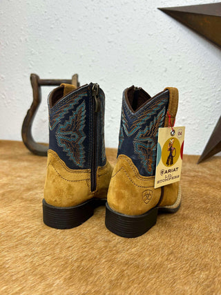 Youth Ariat Lil' Stomper Tan Futurity Boots-Kids Boots-M & F Western Products-Lucky J Boots & More, Women's, Men's, & Kids Western Store Located in Carthage, MO