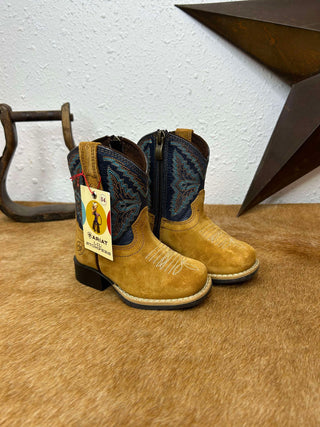 Youth Ariat Lil' Stomper Tan Futurity Boots-Kids Boots-M & F Western Products-Lucky J Boots & More, Women's, Men's, & Kids Western Store Located in Carthage, MO