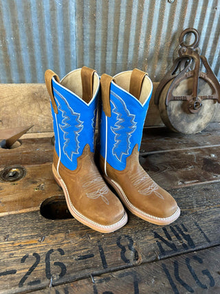 Youth Horse Power Pecan Barking Iron Boot-Kids Boots-Horse Power-Lucky J Boots & More, Women's, Men's, & Kids Western Store Located in Carthage, MO