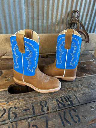 Youth Horse Power Pecan Barking Iron Boot-Kids Boots-Horse Power-Lucky J Boots & More, Women's, Men's, & Kids Western Store Located in Carthage, MO