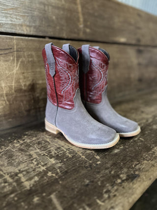 Youth R Watson Charcoal Rough Out Boot-Kids Boots-R. Watson-Lucky J Boots & More, Women's, Men's, & Kids Western Store Located in Carthage, MO