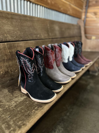 Youth R Watson Charcoal Rough Out Boot-Kids Boots-R. Watson-Lucky J Boots & More, Women's, Men's, & Kids Western Store Located in Carthage, MO