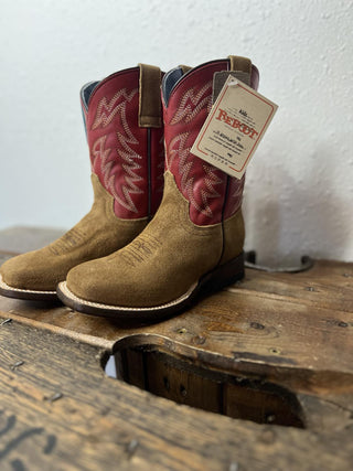 Youth Roper Timeless Tan Suede Boots-Kids Boots-Karman-Lucky J Boots & More, Women's, Men's, & Kids Western Store Located in Carthage, MO