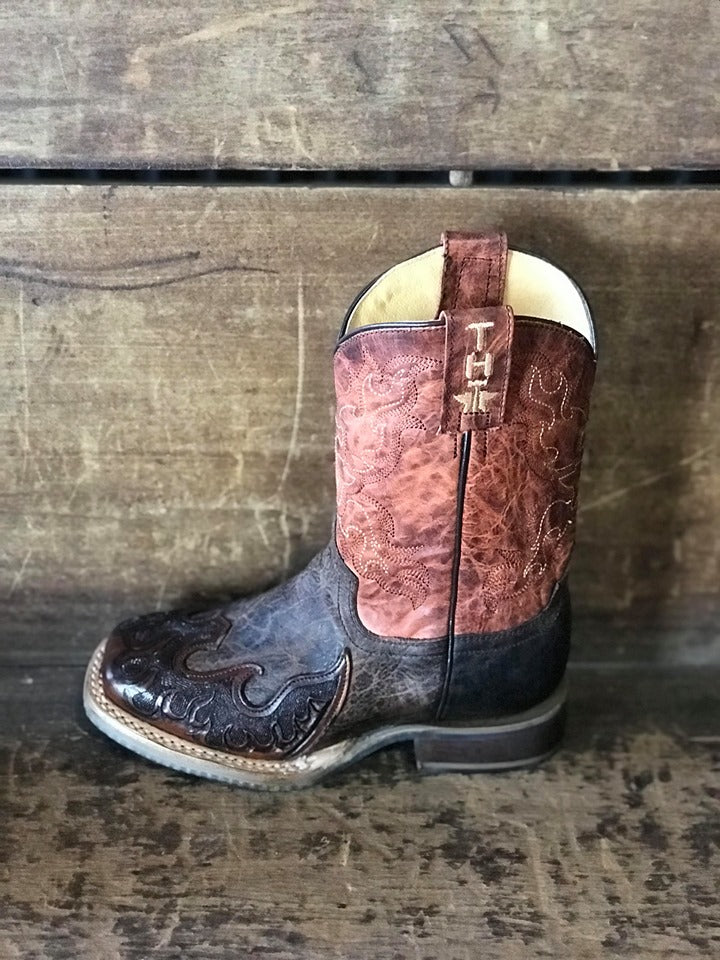 Kid's Tin Haul Flaming hot Boot with Truck Club Sole-Kids Boots-Tin Haul-Lucky J Boots & More, Women's, Men's, & Kids Western Store Located in Carthage, MO