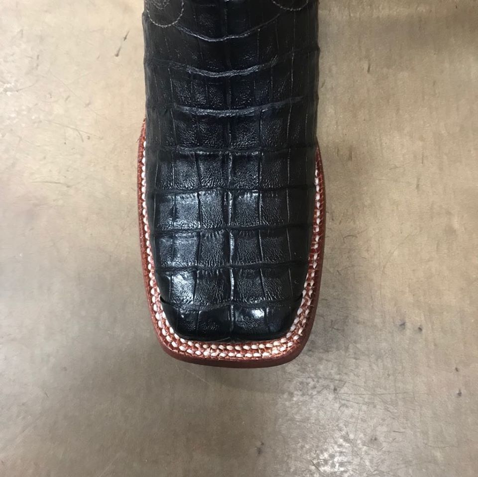 Ariat Black Caiman Belly Exotic Square Toe Boot-Women's Boots-Ariat-Lucky J Boots & More, Women's, Men's, & Kids Western Store Located in Carthage, MO