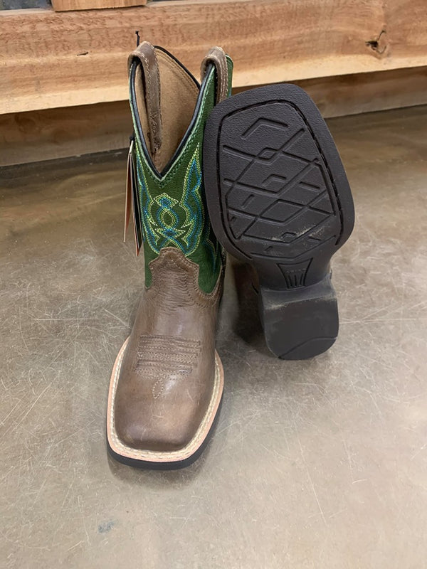 Ariat Pace Setter Baked Cookie/Grass Green-Kids Boots-Ariat-Lucky J Boots & More, Women's, Men's, & Kids Western Store Located in Carthage, MO