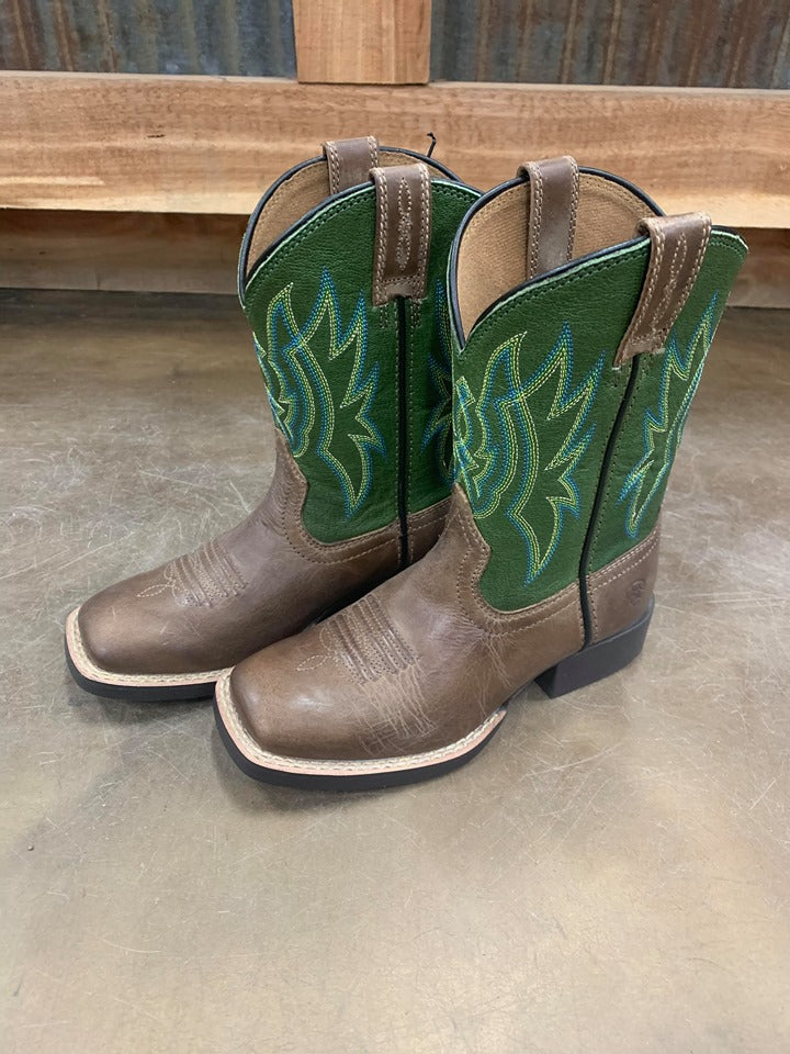 Ariat Pace Setter Baked Cookie/Grass Green-Kids Boots-Ariat-Lucky J Boots & More, Women's, Men's, & Kids Western Store Located in Carthage, MO