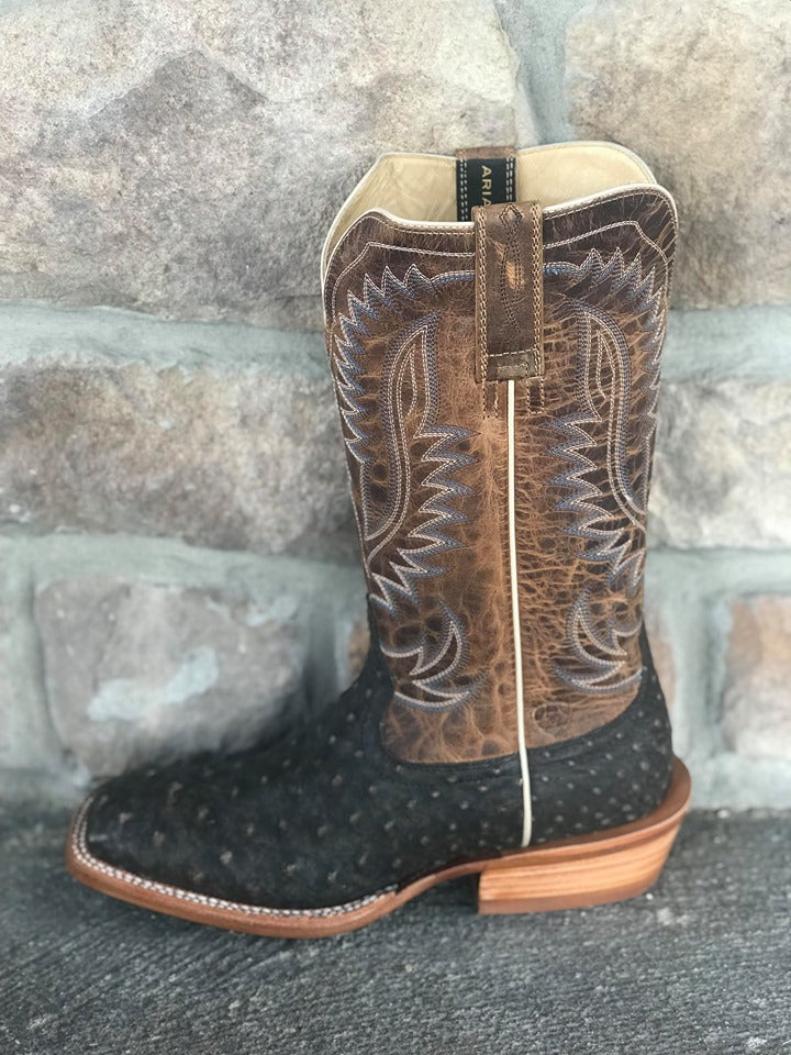 Men's Ariat Showman Full Quill Ostrich Square Toe Boot-Men's Boots-Ariat-Lucky J Boots & More, Women's, Men's, & Kids Western Store Located in Carthage, MO