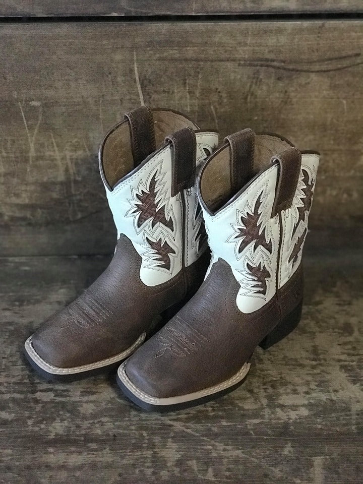 Youth Cowboy VentTEK in Cantle Cream-Kids Boots-Ariat-Lucky J Boots & More, Women's, Men's, & Kids Western Store Located in Carthage, MO