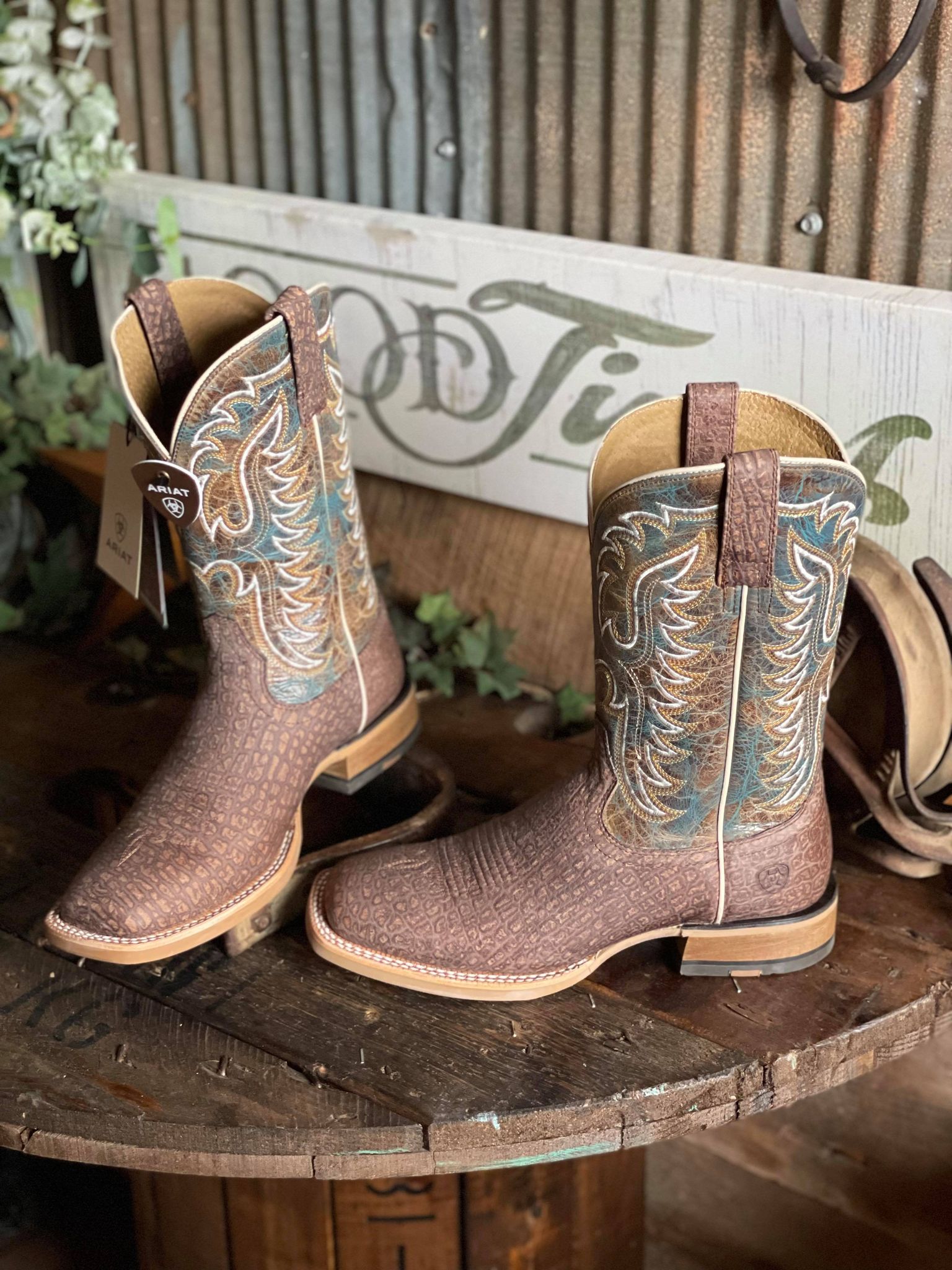 Men's Ariat Stinger Square Toe Boot-Men's Boots-Ariat-Lucky J Boots & More, Women's, Men's, & Kids Western Store Located in Carthage, MO