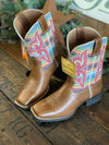 Ariat Youth Lonestar Ridge Tan and Serape Shock Shield Square Toe Cowboy Boots-Kids Boots-Ariat-Lucky J Boots & More, Women's, Men's, & Kids Western Store Located in Carthage, MO