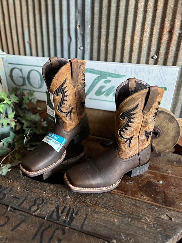 Mens Ariat Cowpuncher VentTEK Square Toe Boot-Men's Boots-Ariat-Lucky J Boots & More, Women's, Men's, & Kids Western Store Located in Carthage, MO