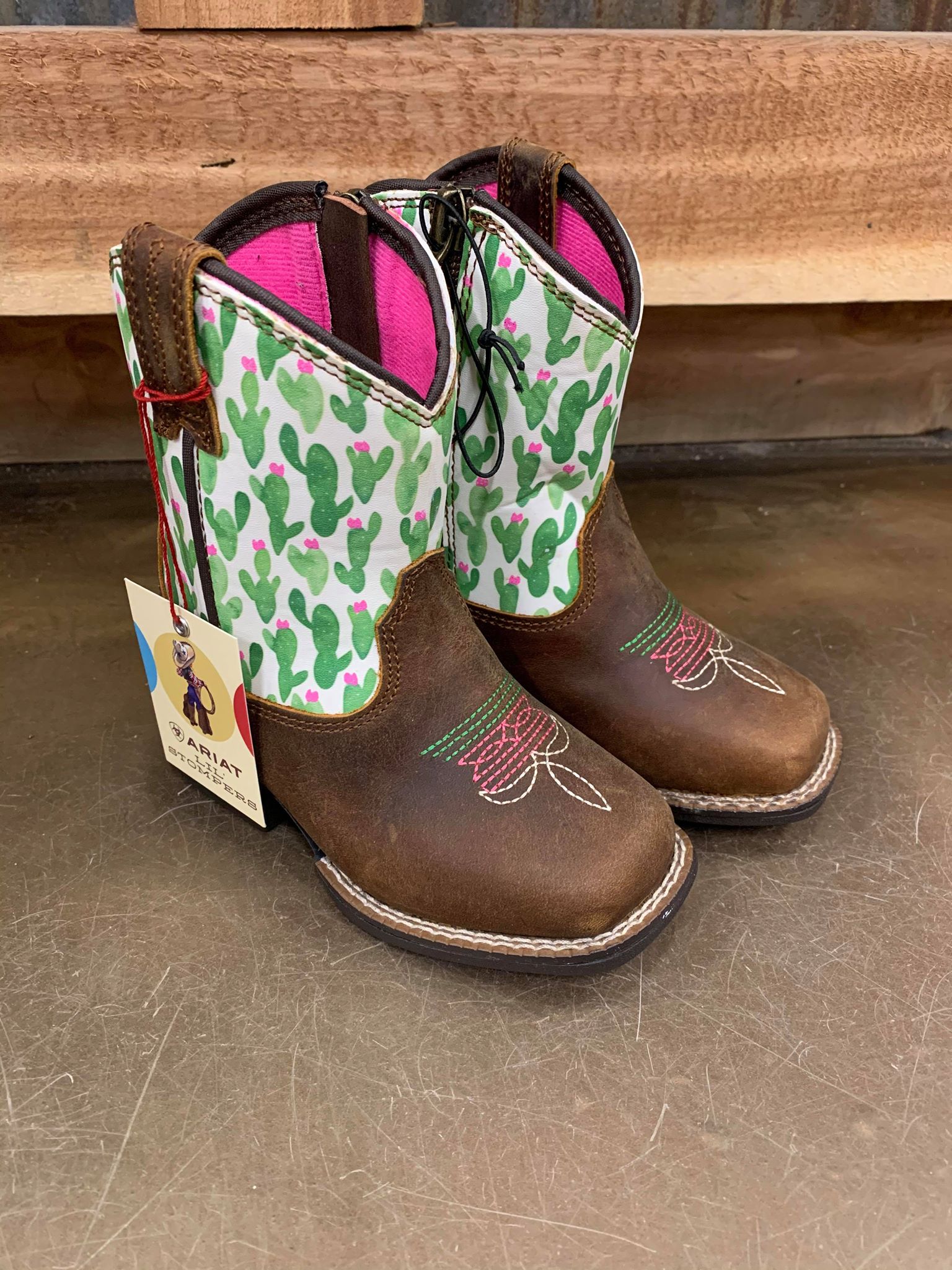Ariat Lil' Stompers Anaheim, Cactus tops-Kids Shoes-Ariat-Lucky J Boots & More, Women's, Men's, & Kids Western Store Located in Carthage, MO
