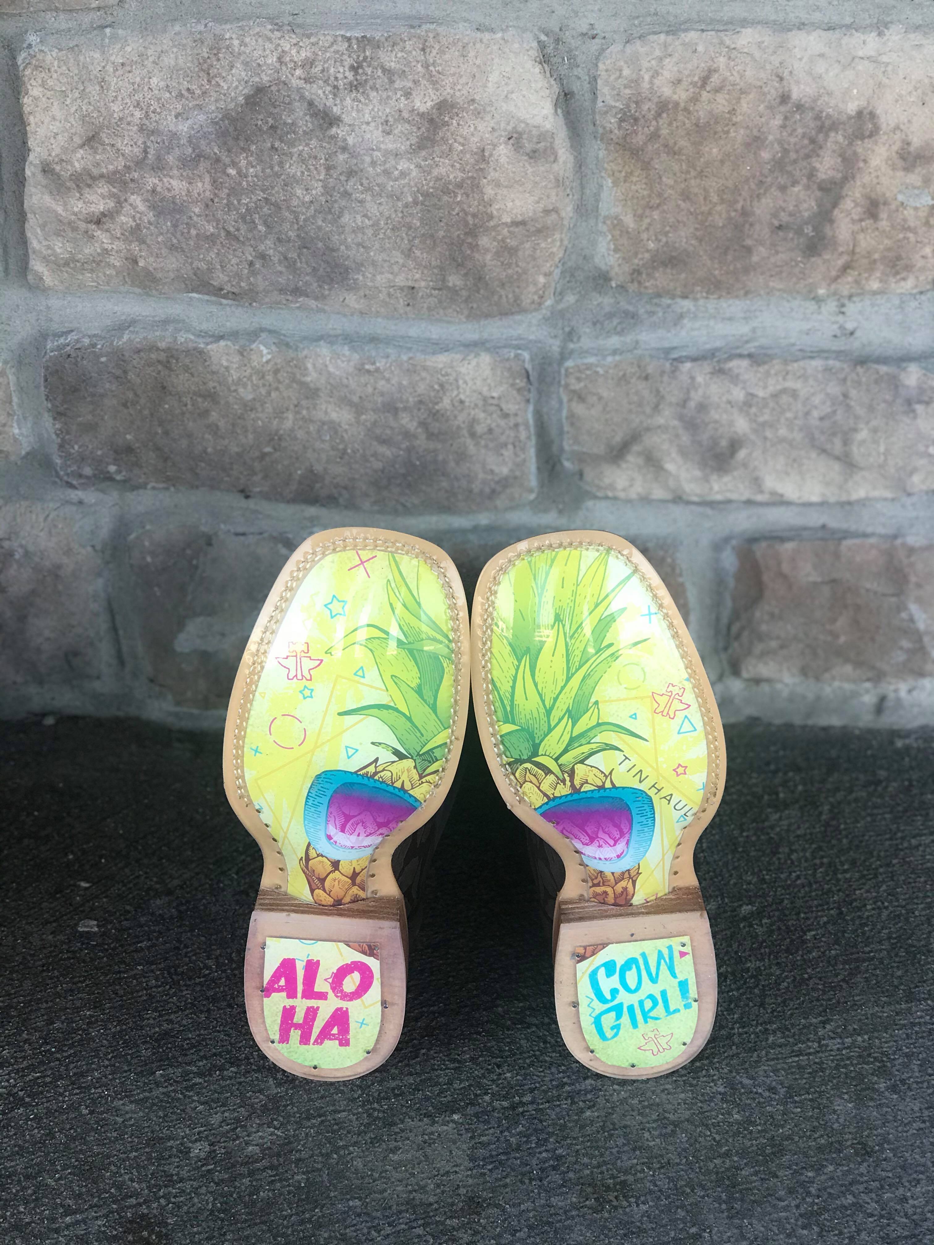 Women's Tin Haul Aloha Floral Boots-Women's Boots-Tin Haul-Lucky J Boots & More, Women's, Men's, & Kids Western Store Located in Carthage, MO