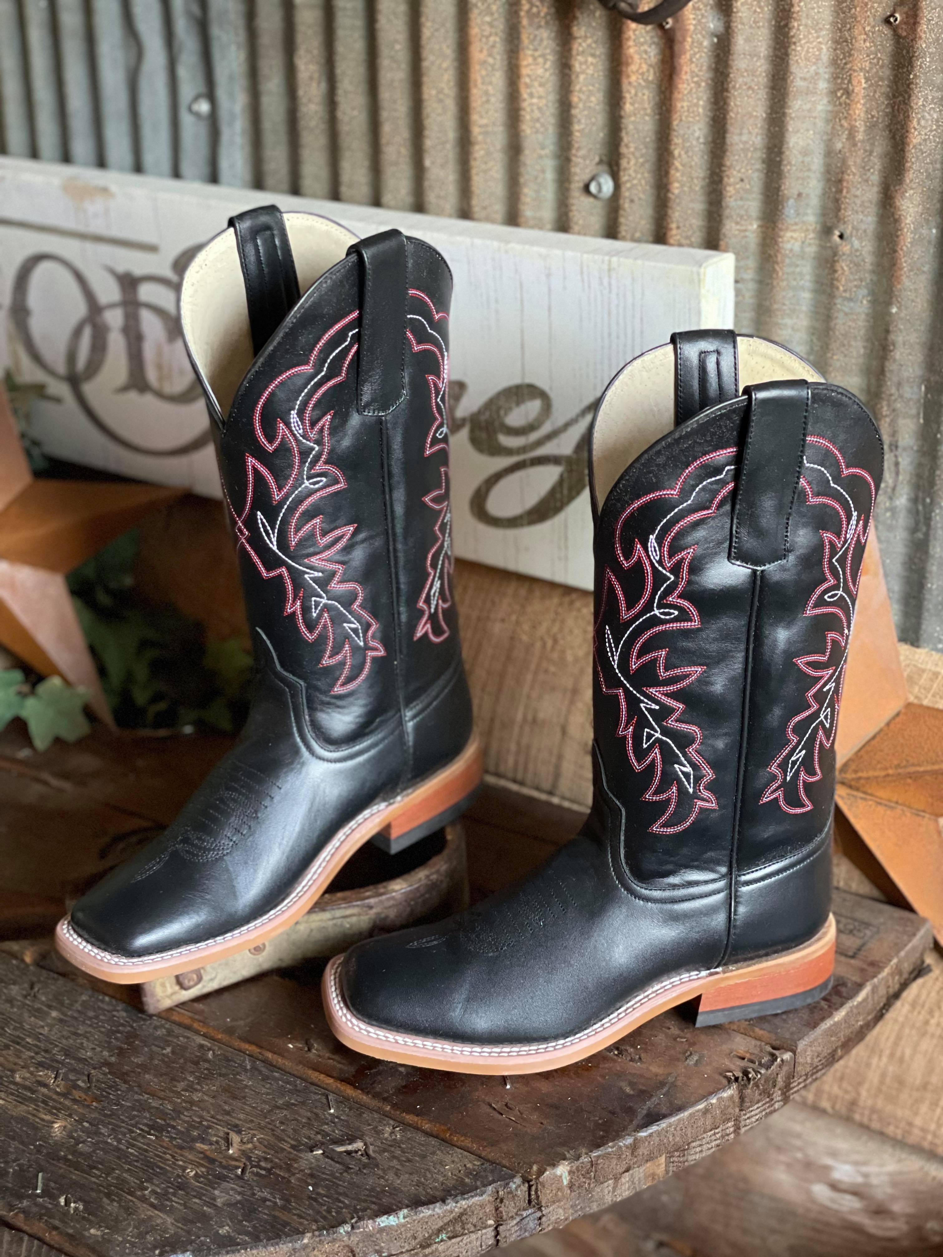 AB Youth Black Magic Square Toe Boots-Kids Boots-Anderson Bean-Lucky J Boots & More, Women's, Men's, & Kids Western Store Located in Carthage, MO