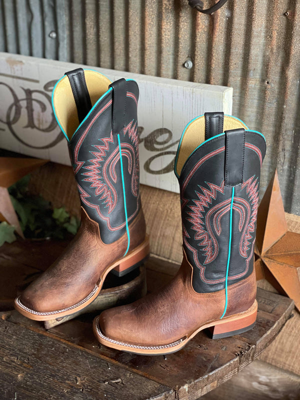 AB Youth Black Ranch Square Toe Boots-Kids Boots-Anderson Bean-Lucky J Boots & More, Women's, Men's, & Kids Western Store Located in Carthage, MO