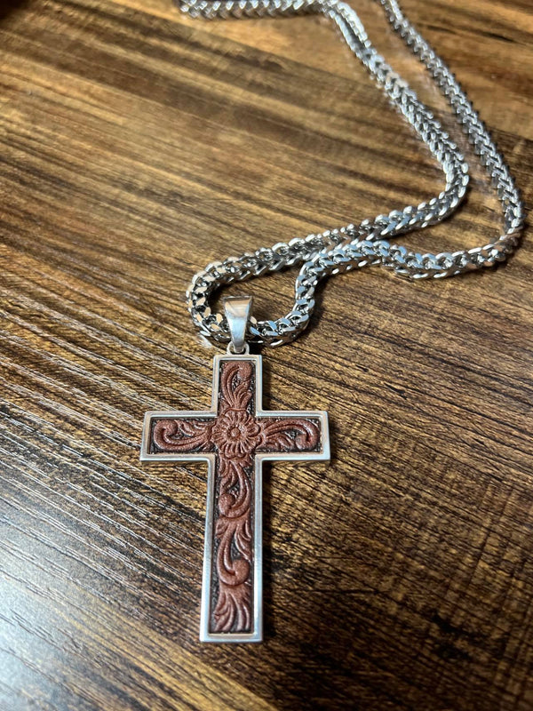 Mens Twister Cross Necklace 32104-Necklaces-M & F Western Products-Lucky J Boots & More, Women's, Men's, & Kids Western Store Located in Carthage, MO