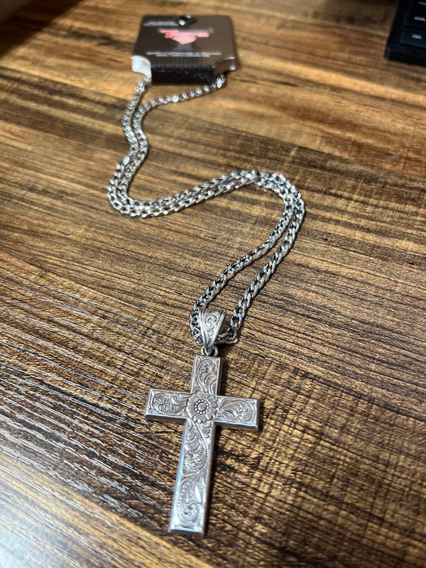 Mens Twister Cross Necklace 32106-Necklaces-M & F Western Products-Lucky J Boots & More, Women's, Men's, & Kids Western Store Located in Carthage, MO