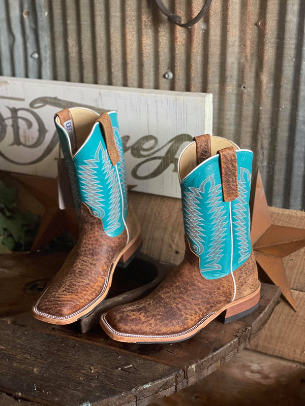AB Women's Autumn Teal Kid Tag Boar Boots-Women's Boots-Anderson Bean-Lucky J Boots & More, Women's, Men's, & Kids Western Store Located in Carthage, MO