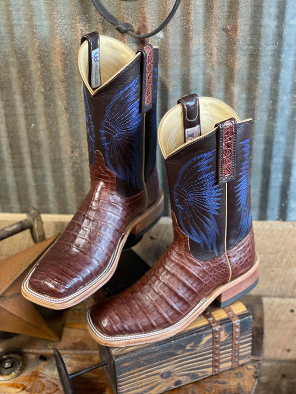 AB Women's Tobacco Caiman Belly-Women's Boots-Anderson Bean-Lucky J Boots & More, Women's, Men's, & Kids Western Store Located in Carthage, MO