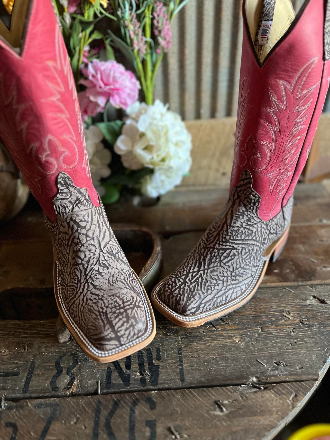 Womens AB Brown Washed Shoulder Boots-Women's Boots-Anderson Bean-Lucky J Boots & More, Women's, Men's, & Kids Western Store Located in Carthage, MO