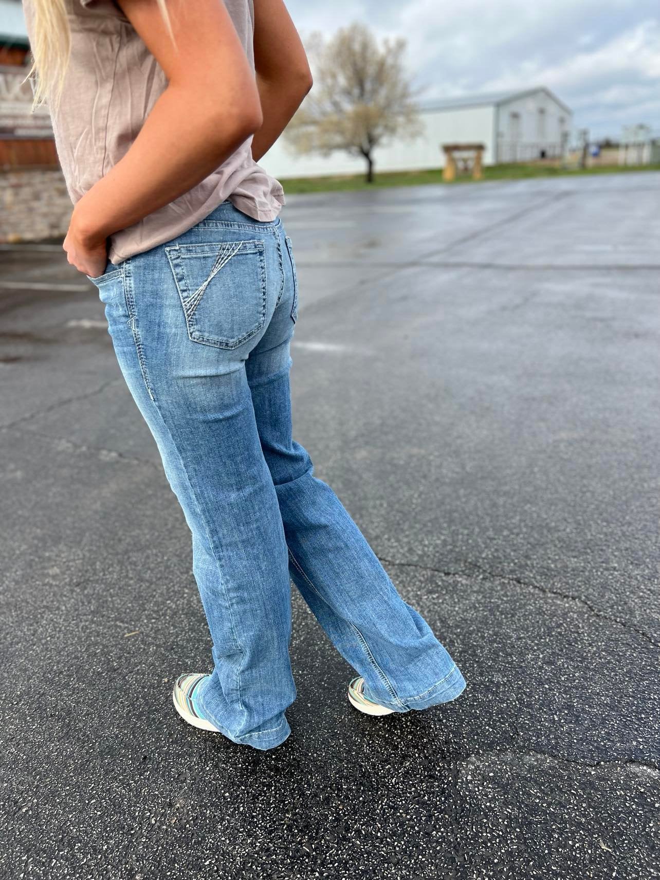 Womens Ariat Perfect Rise Angelina Wide Leg Trouser-Women's Denim-Ariat-Lucky J Boots & More, Women's, Men's, & Kids Western Store Located in Carthage, MO