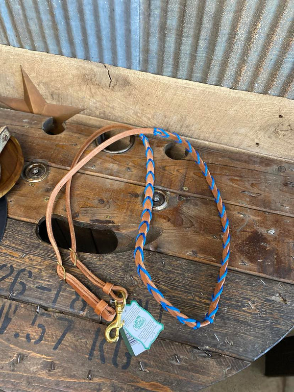 H513 Laced Barrel Rein 5/8x7'6"-Barrel Reins-Berlin Leather-Lucky J Boots & More, Women's, Men's, & Kids Western Store Located in Carthage, MO