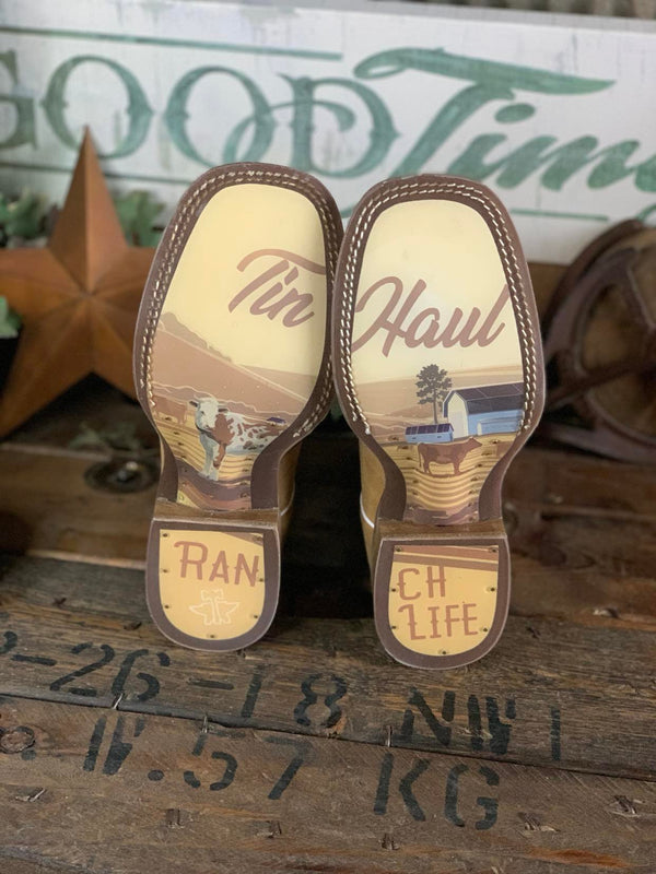 Men's Tin Haul Tan Crossed Boots-Men's Boots-Tin Haul-Lucky J Boots & More, Women's, Men's, & Kids Western Store Located in Carthage, MO