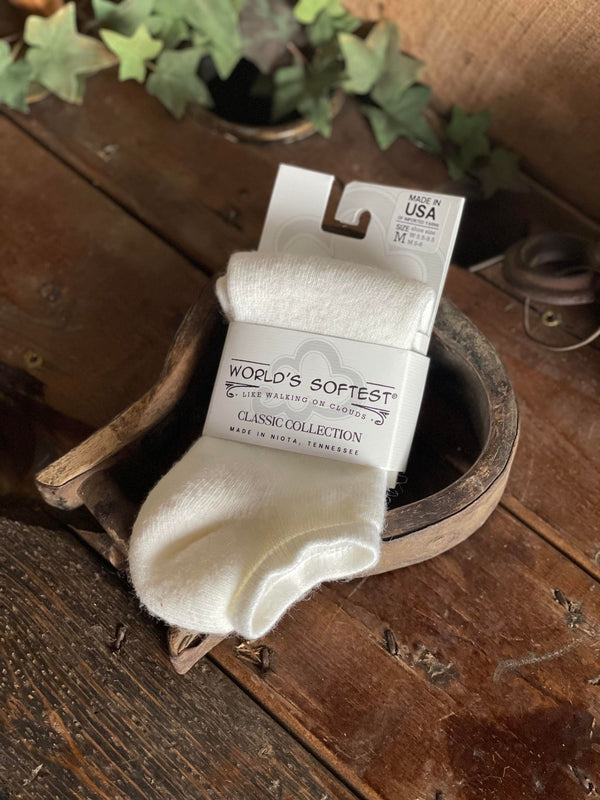 White Ankle Socks-Socks-World's Softest Socks-Lucky J Boots & More, Women's, Men's, & Kids Western Store Located in Carthage, MO