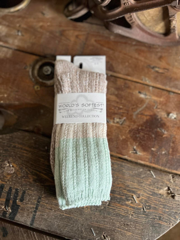 Weekend Pointelle Crew Socks-World's Softest Socks-Lucky J Boots & More, Women's, Men's, & Kids Western Store Located in Carthage, MO
