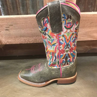 Kid's Macie Bean Black Cracktacular Cowgirl Boot-Kids Boots-Macie Bean-Lucky J Boots & More, Women's, Men's, & Kids Western Store Located in Carthage, MO