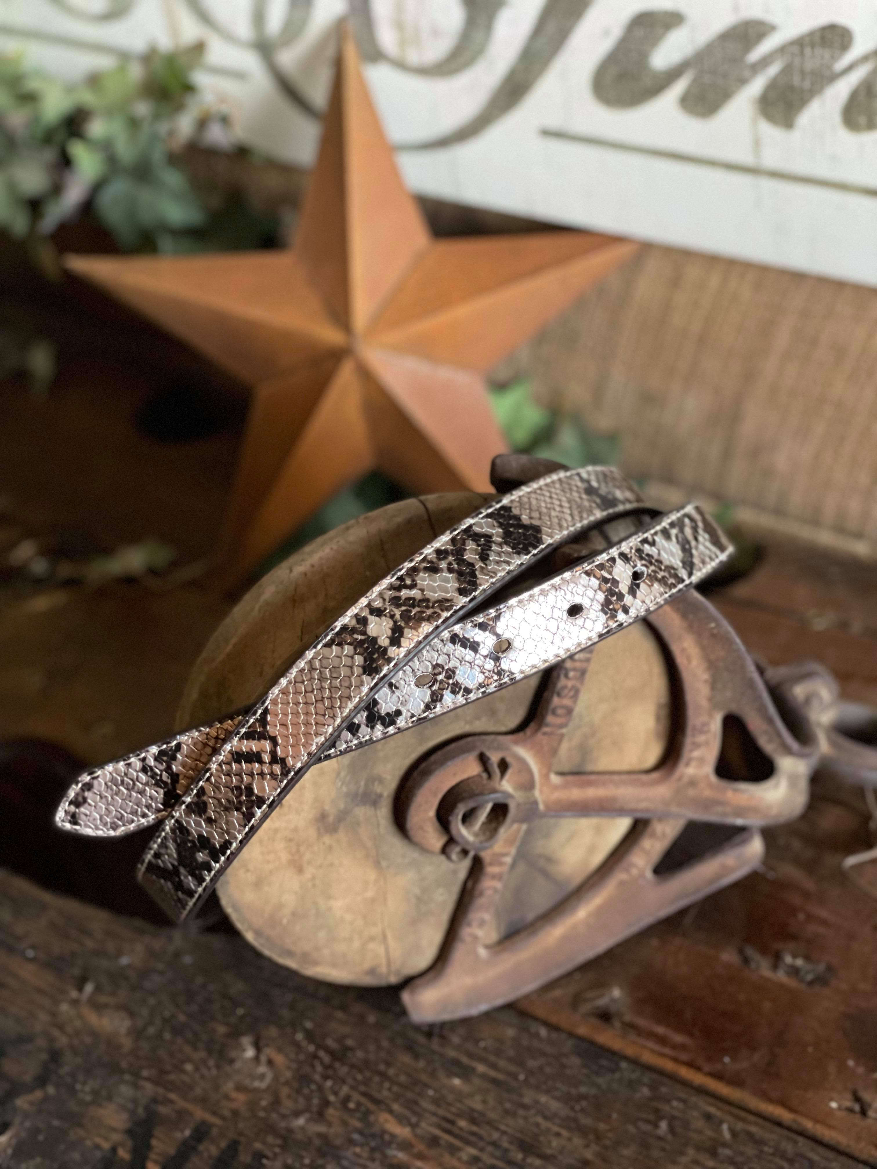 Ariat Womens Metalic Snake Fashion Belt-Women's Belts-M & F Western Products-Lucky J Boots & More, Women's, Men's, & Kids Western Store Located in Carthage, MO
