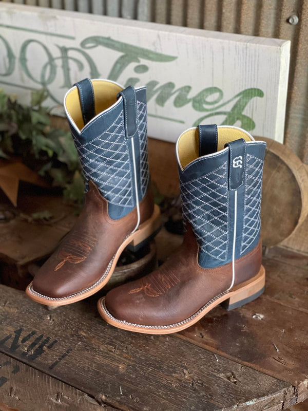 Kids Anderson Bean Toast Bison Square Toe Boots-Kids Boots-Anderson Bean-Lucky J Boots & More, Women's, Men's, & Kids Western Store Located in Carthage, MO