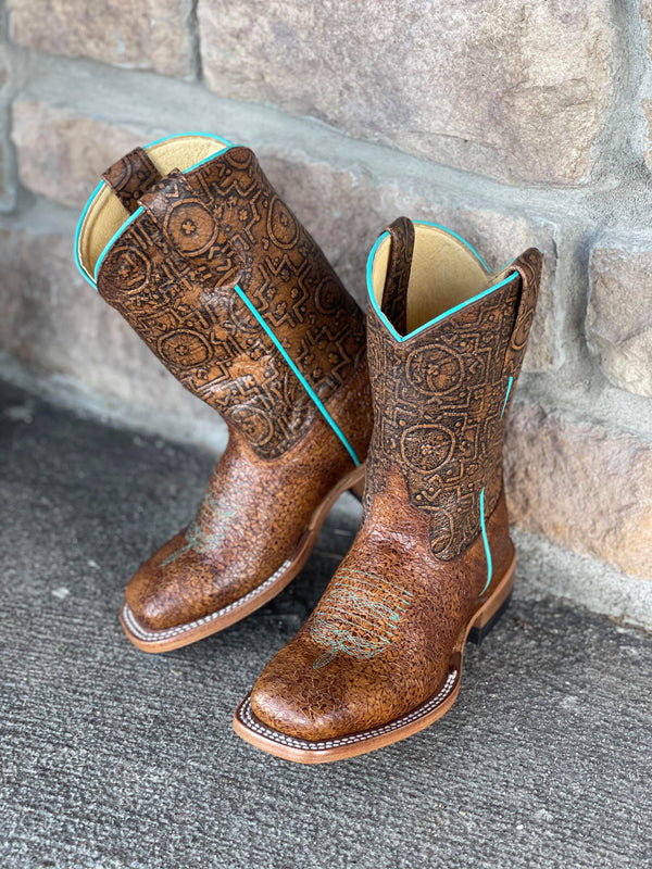 AB Youth Waxy Cracked Crystal Cognac Boots-Kids Boots-Anderson Bean-Lucky J Boots & More, Women's, Men's, & Kids Western Store Located in Carthage, MO