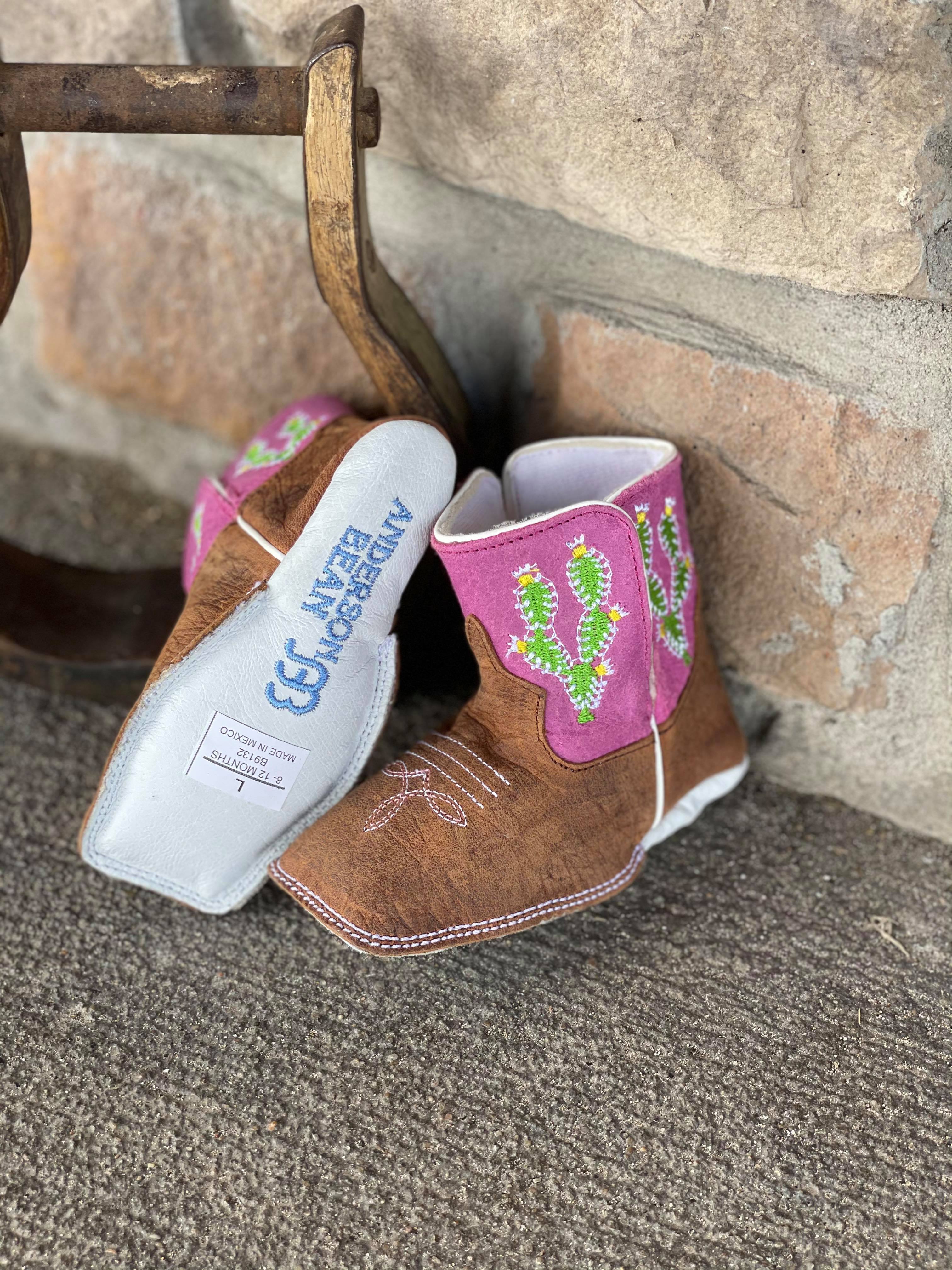 Prickled Pink Baby Bean-kids boots-Anderson Bean-Lucky J Boots & More, Women's, Men's, & Kids Western Store Located in Carthage, MO