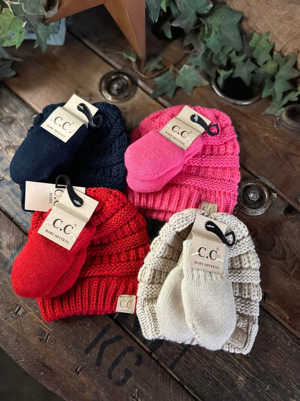 BABY Solid C.C Beanie with Mitten SET-Beanie/Gloves-C.C Beanies-Lucky J Boots & More, Women's, Men's, & Kids Western Store Located in Carthage, MO